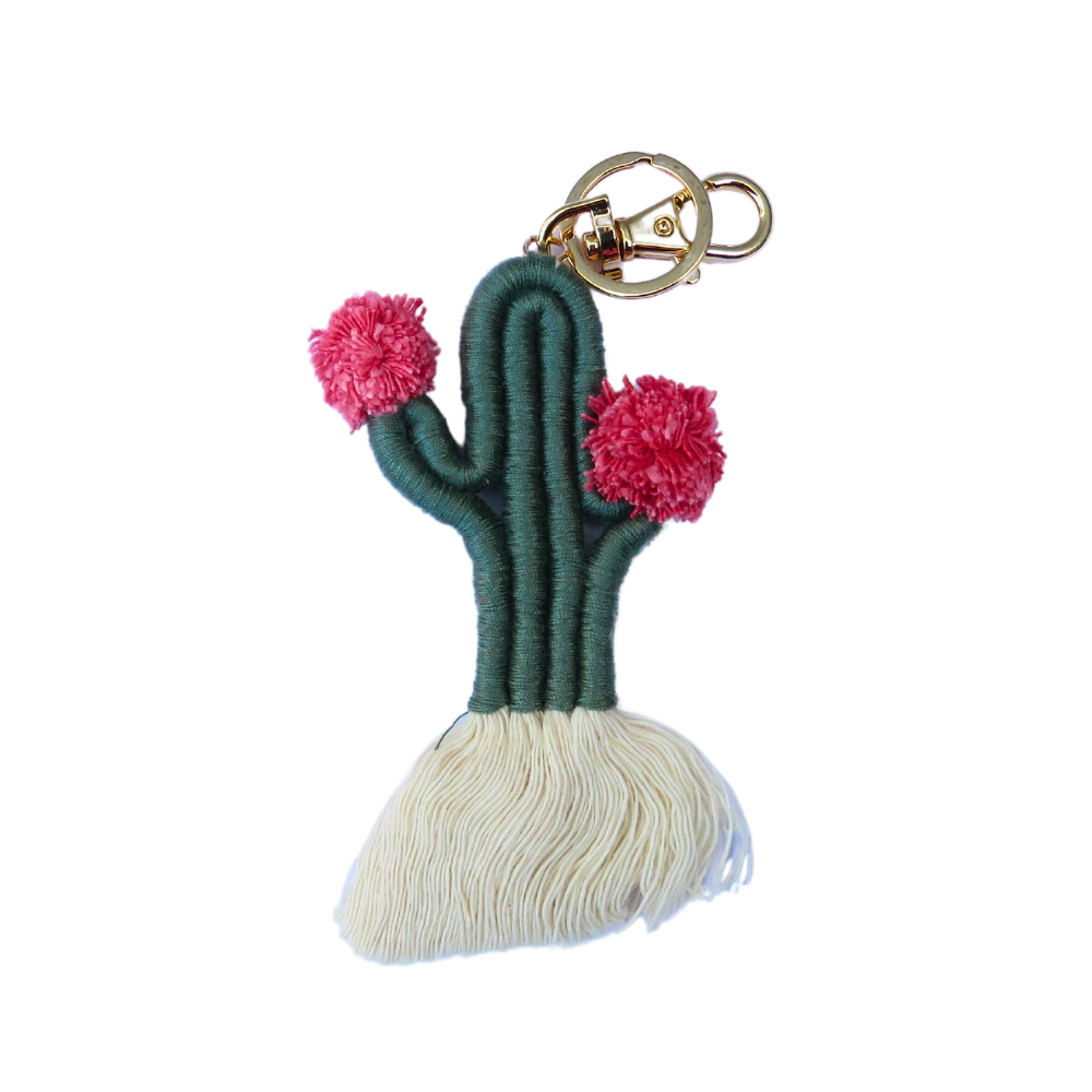 Cactus Tassel Keyring (Multiple Colours)