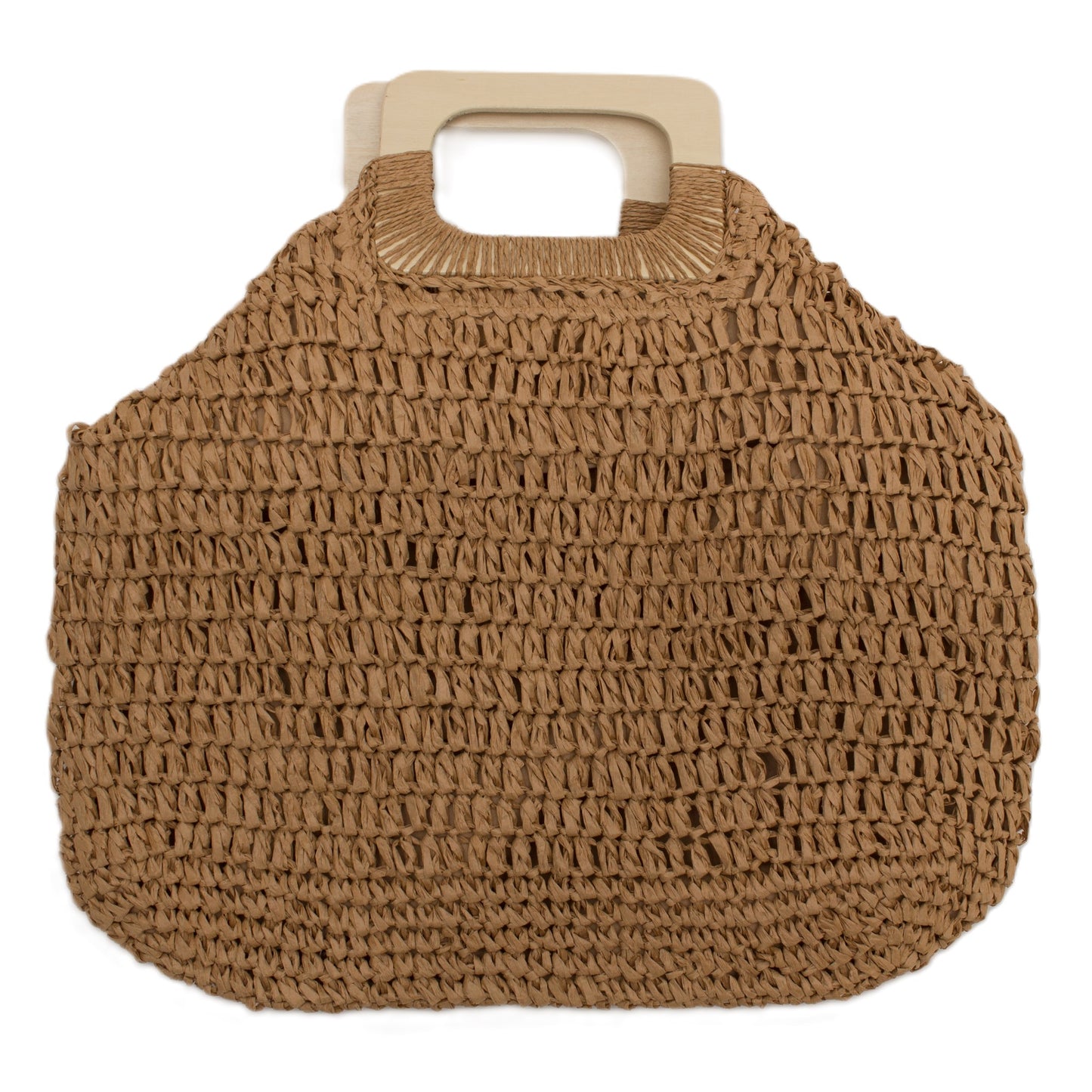 Lilly Natural Square Wooden Handle Tote