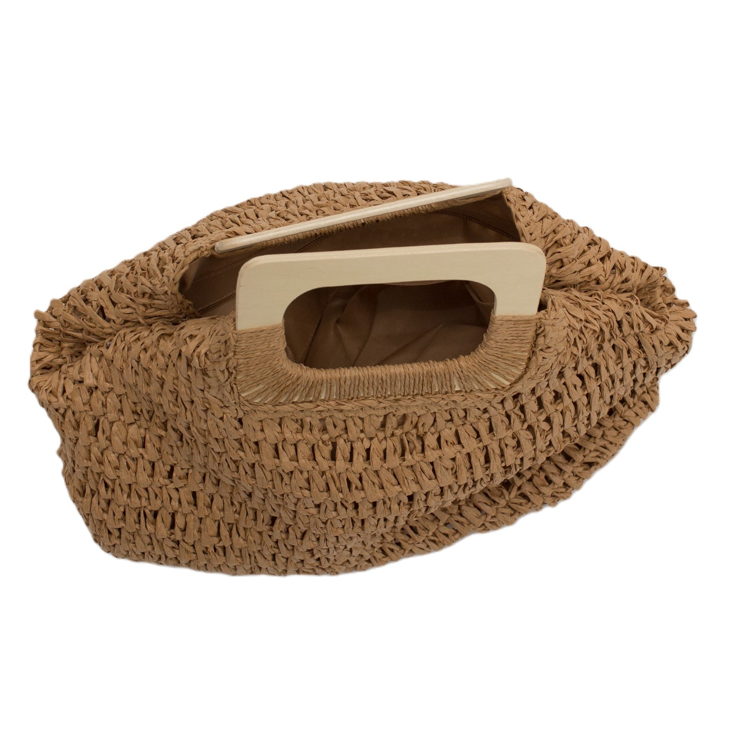 Lilly Natural Square Wooden Handle Tote