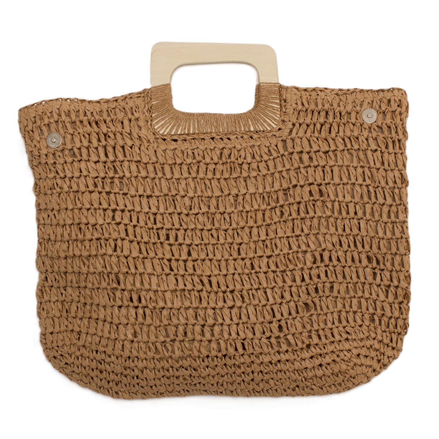 Lilly Natural Square Wooden Handle Tote