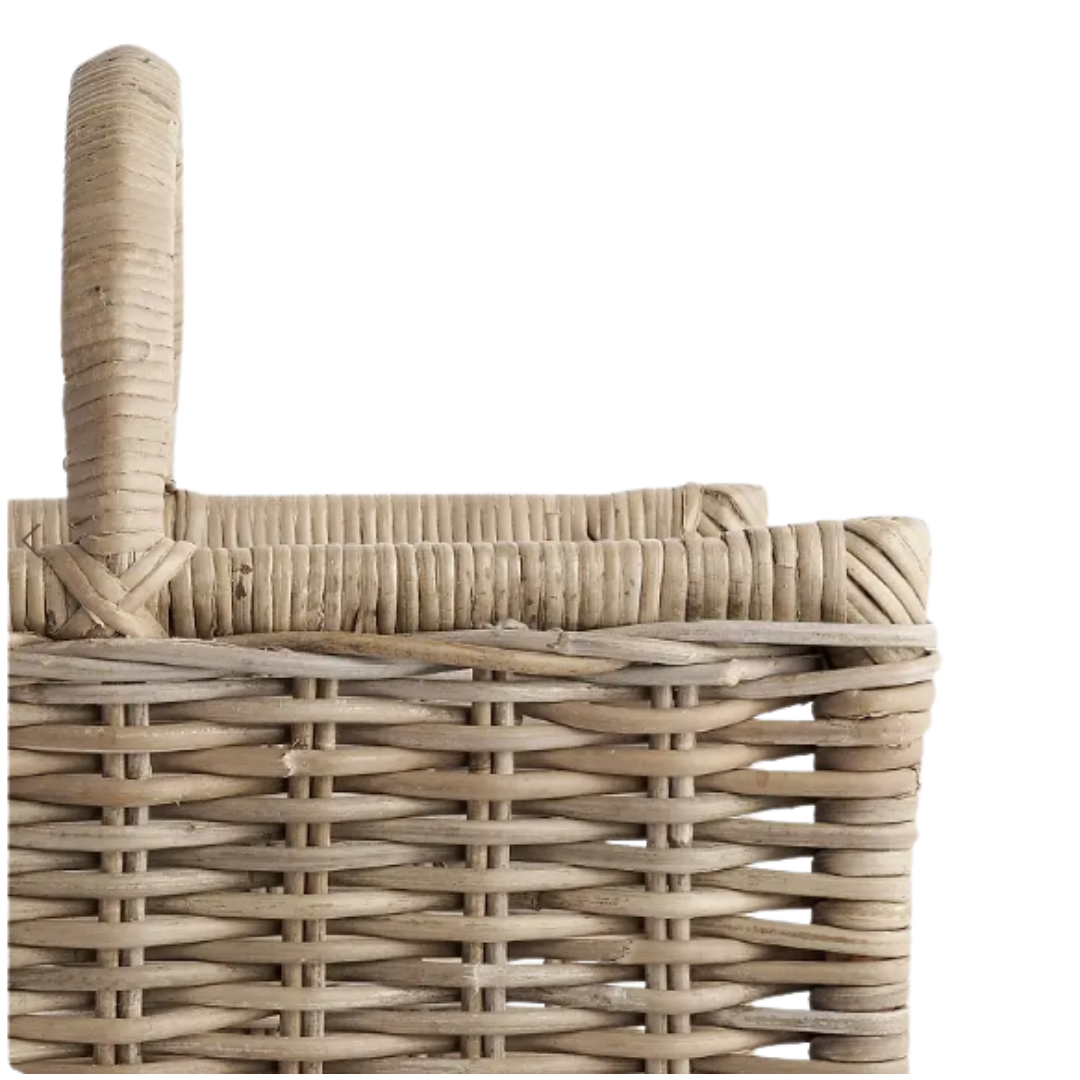 Rattan Rectangular Log Basket