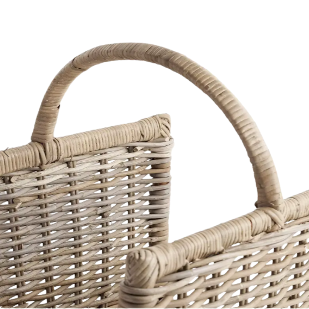 Rattan Rectangular Log Basket