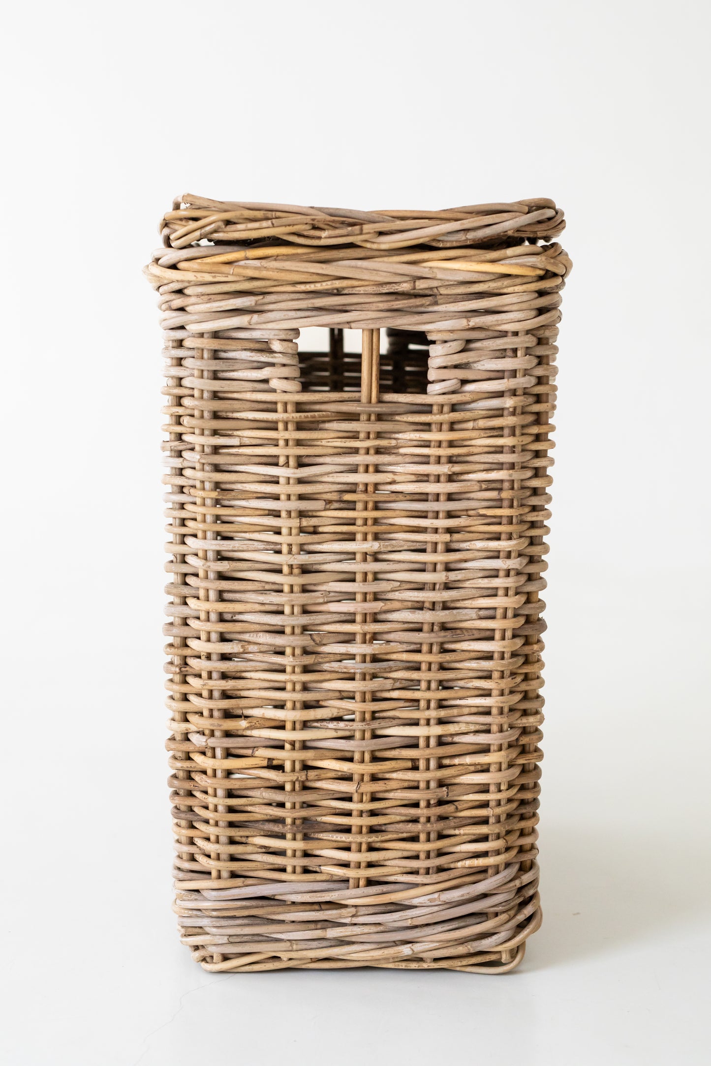 Large Rattan Tall Rectangular Laundry Basket