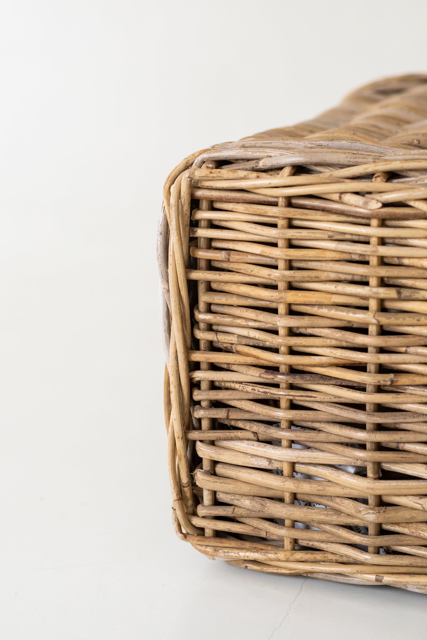 Large Rattan Tall Rectangular Laundry Basket