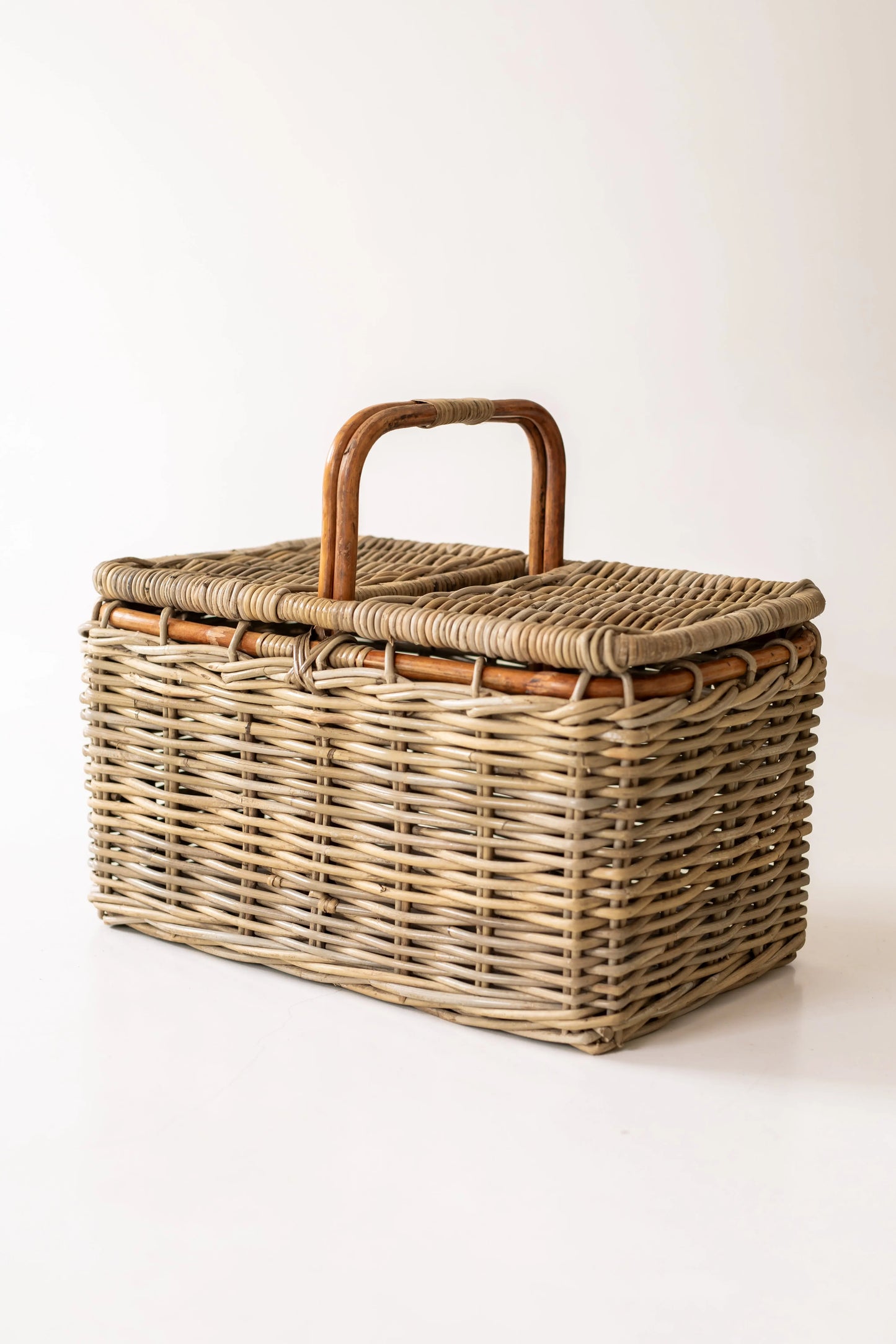 Bamboo and Rattan Picnic Basket Basketly