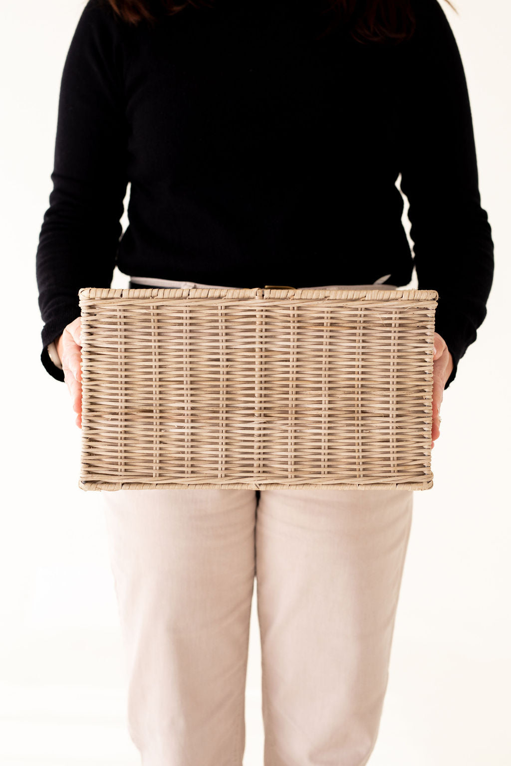 Wicker Tall Rectangular Basket