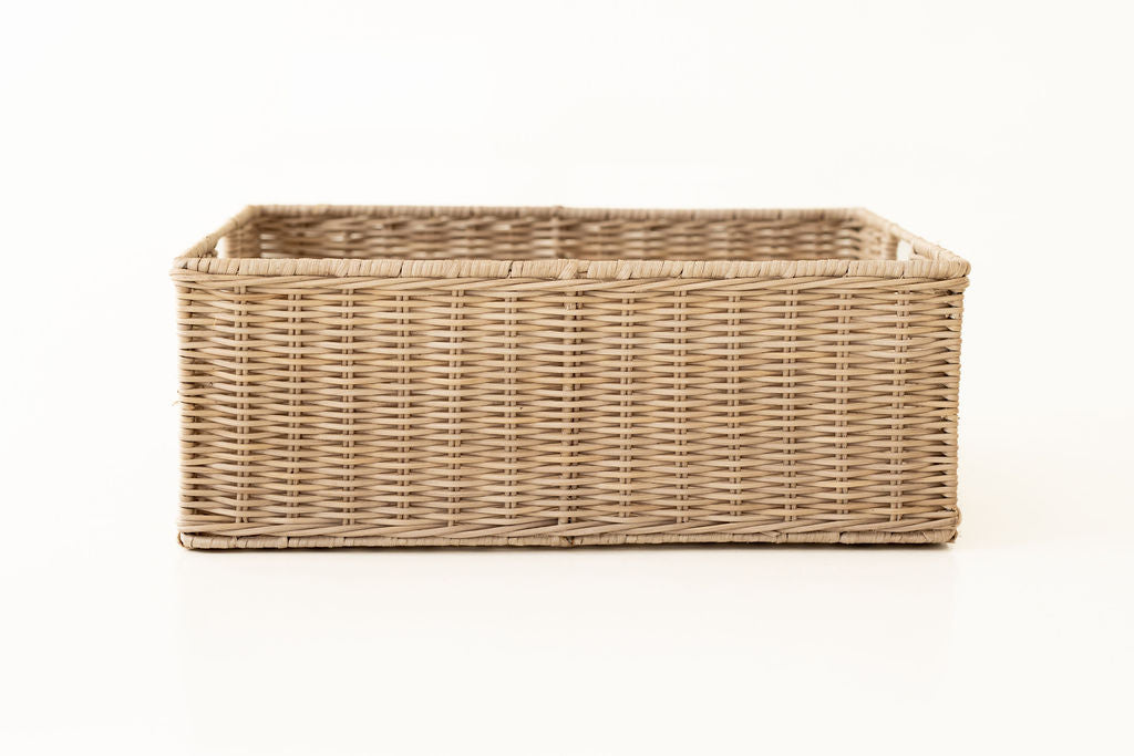 Wicker Shallow Rectangular Basket