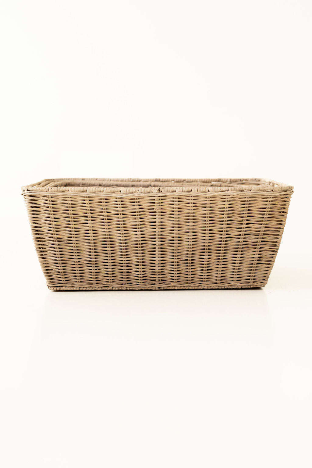 Wicker Tapered Rectangular Storage Basket