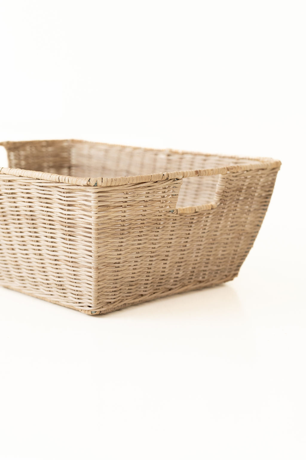 Wicker Tapered Rectangular Storage Basket