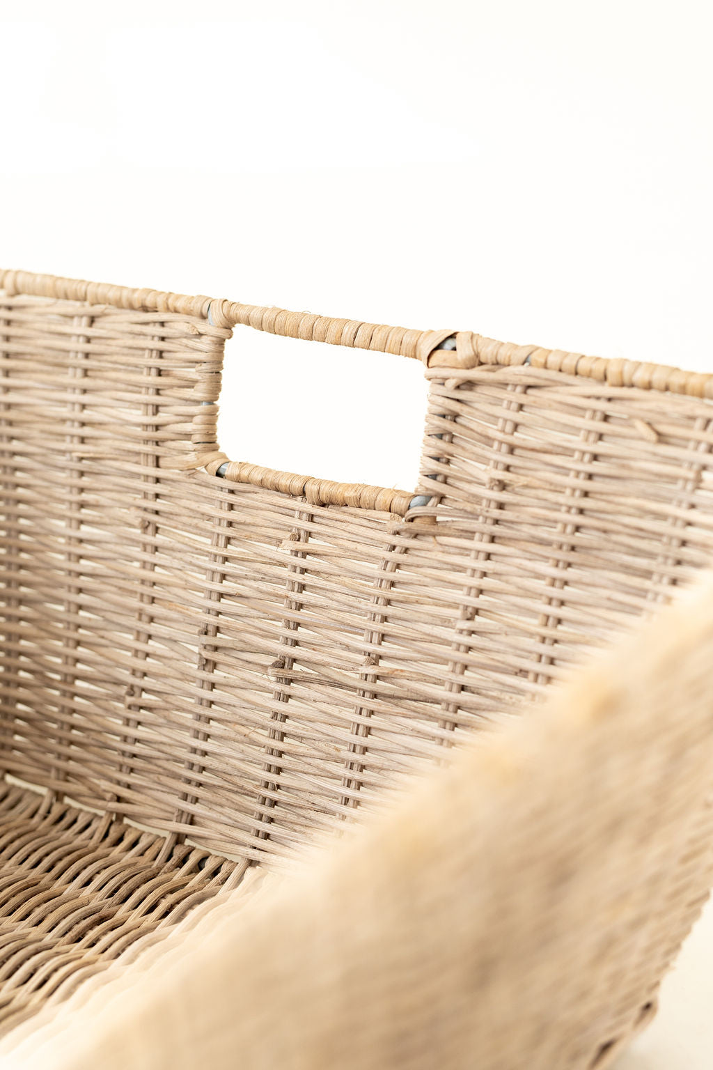 Wicker Tapered Rectangular Storage Basket