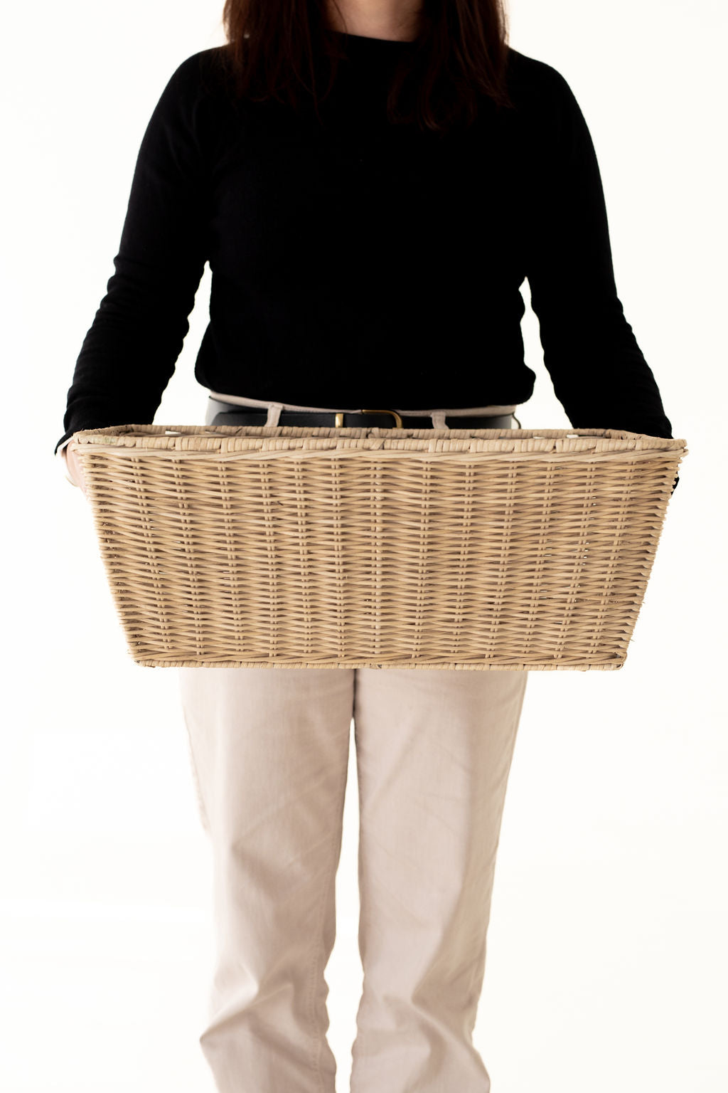Wicker Tapered Rectangular Storage Basket