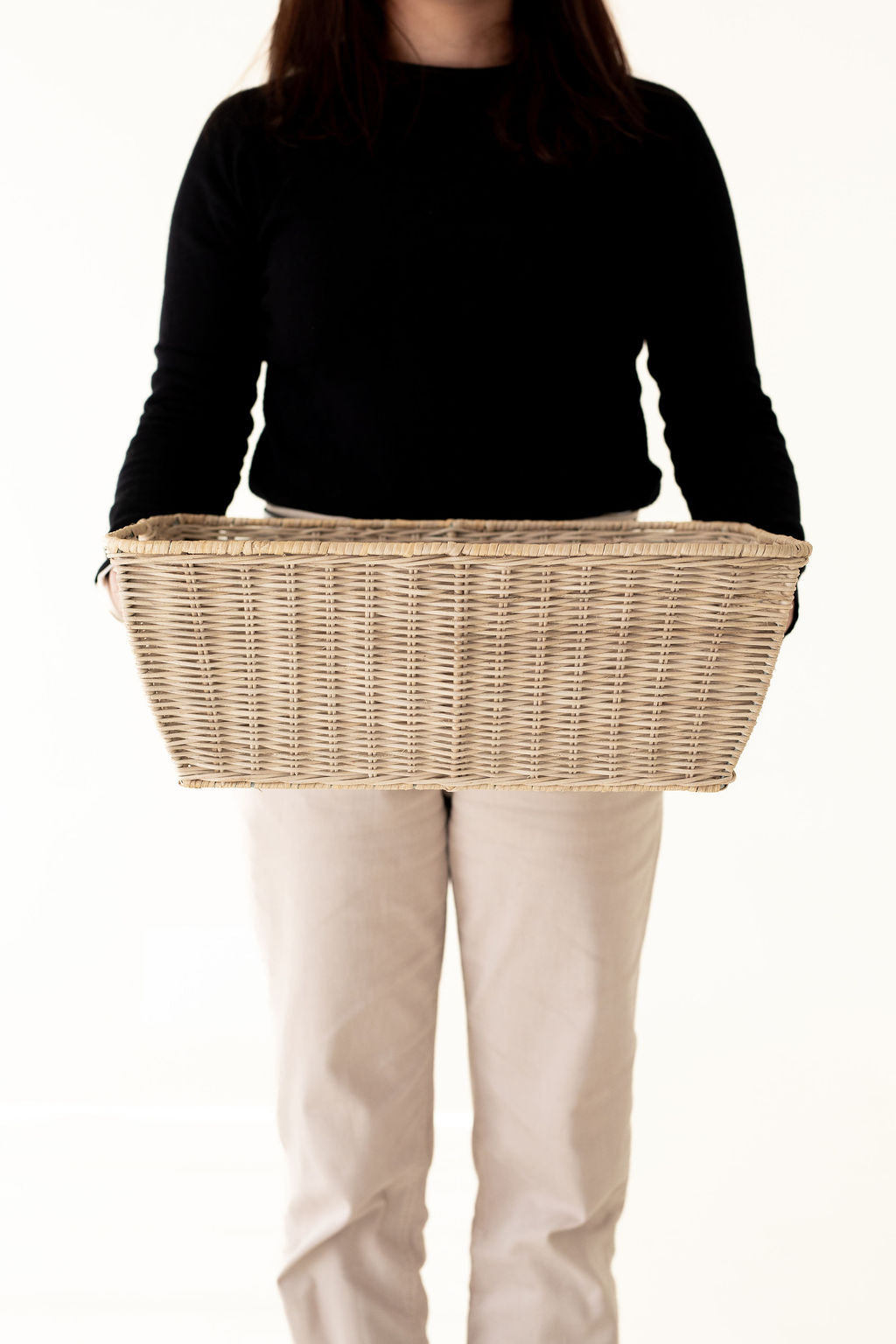 Wicker Tapered Rectangular Storage Basket