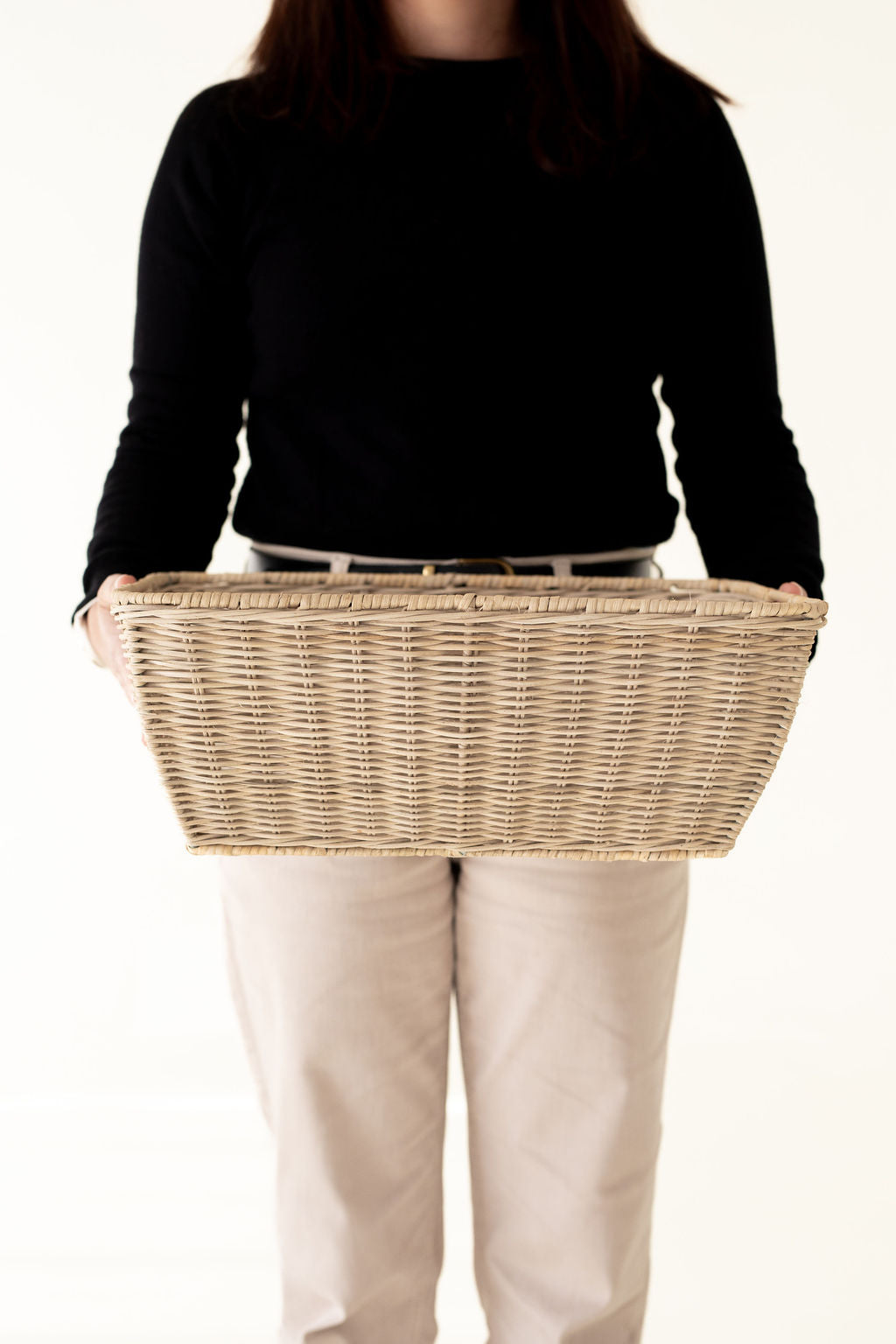Wicker Tapered Rectangular Storage Basket