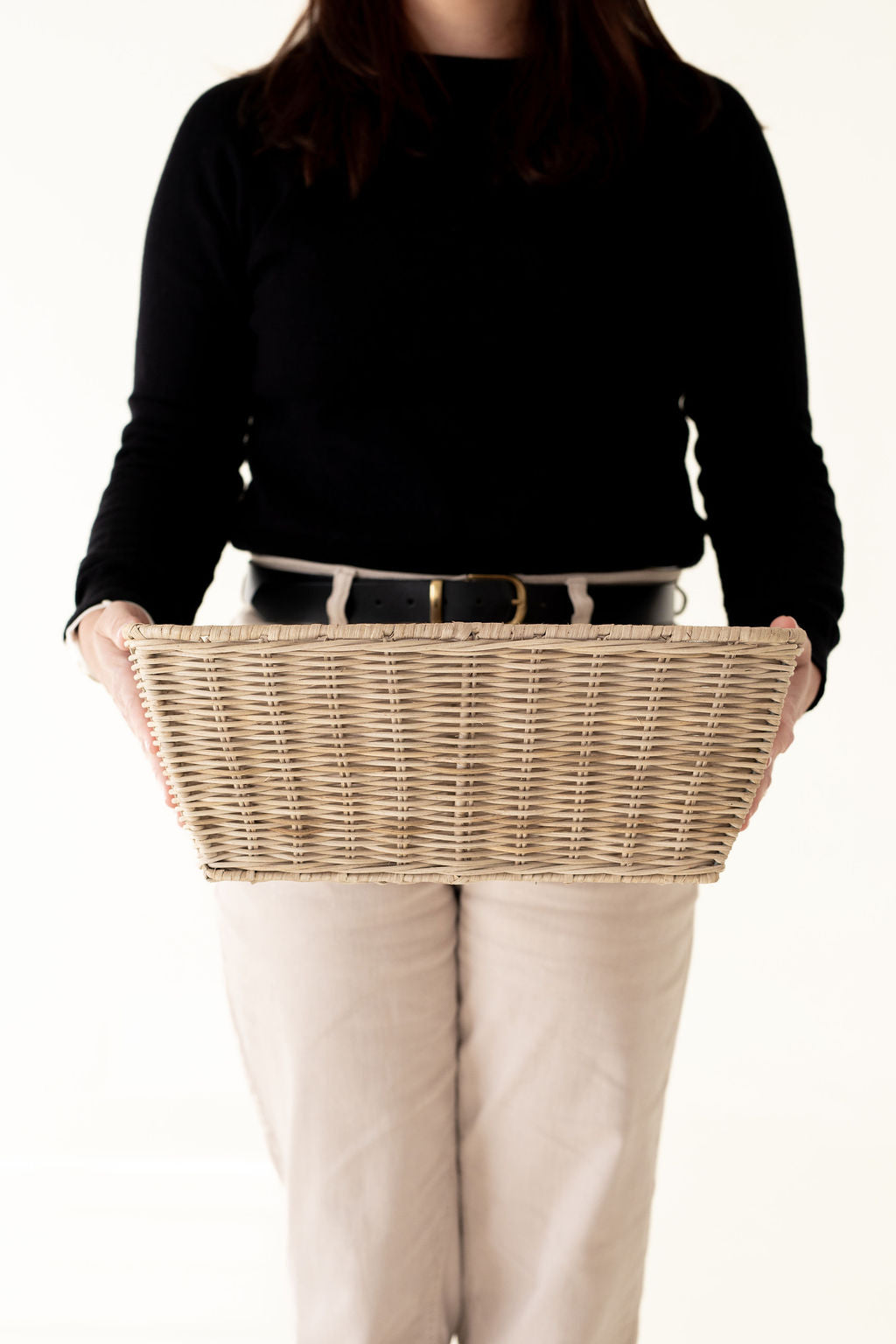 Wicker Tapered Rectangular Storage Basket
