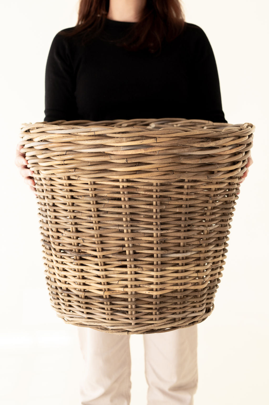 Rattan Classic Round Planter Basket