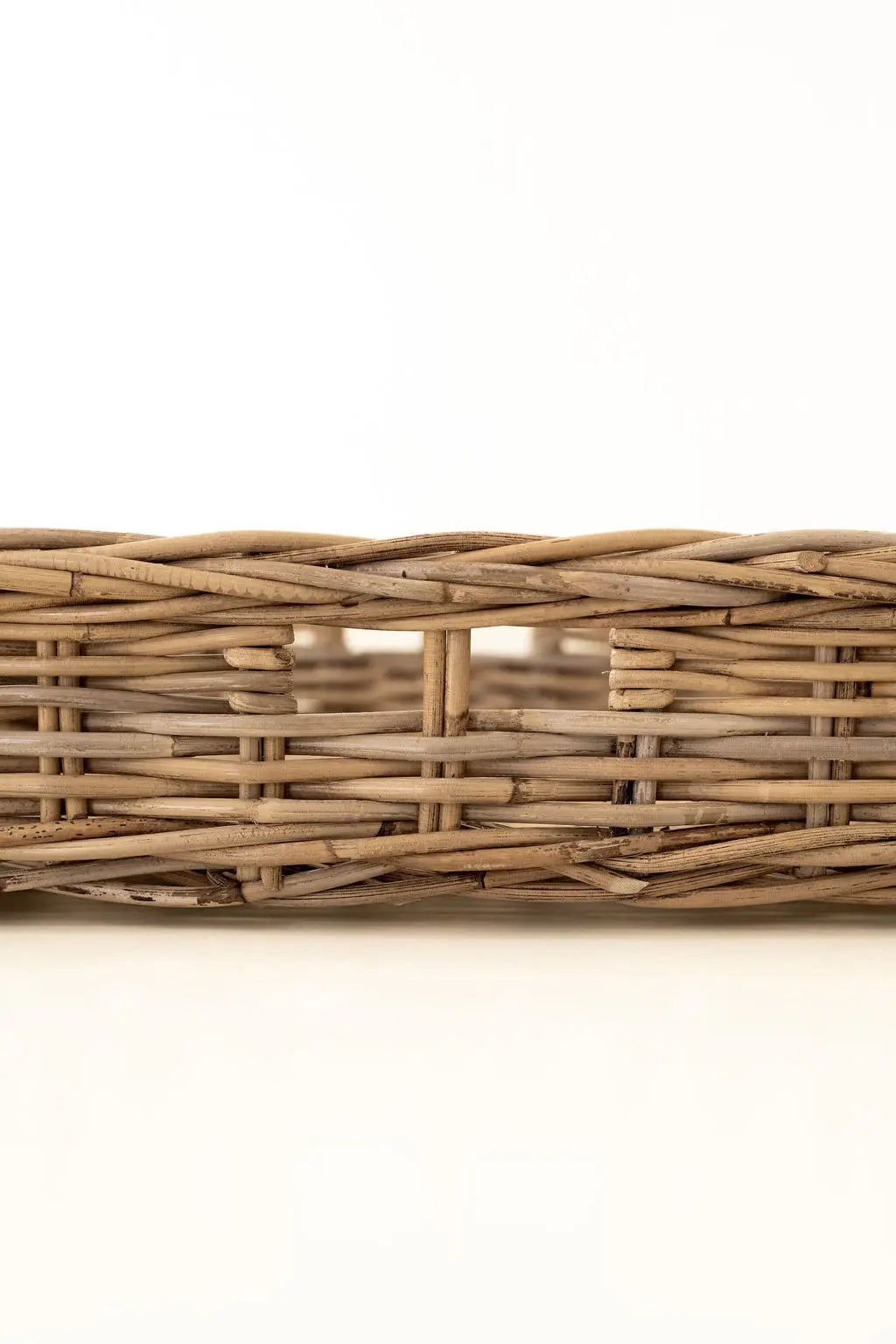 Rattan Square Tray Basket- No Handles Basketly