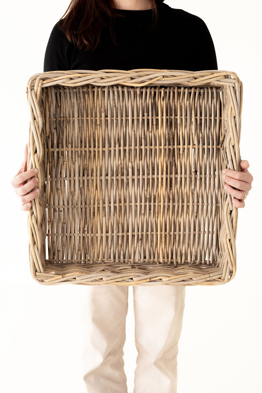 Rattan Square Tray - No Handles
