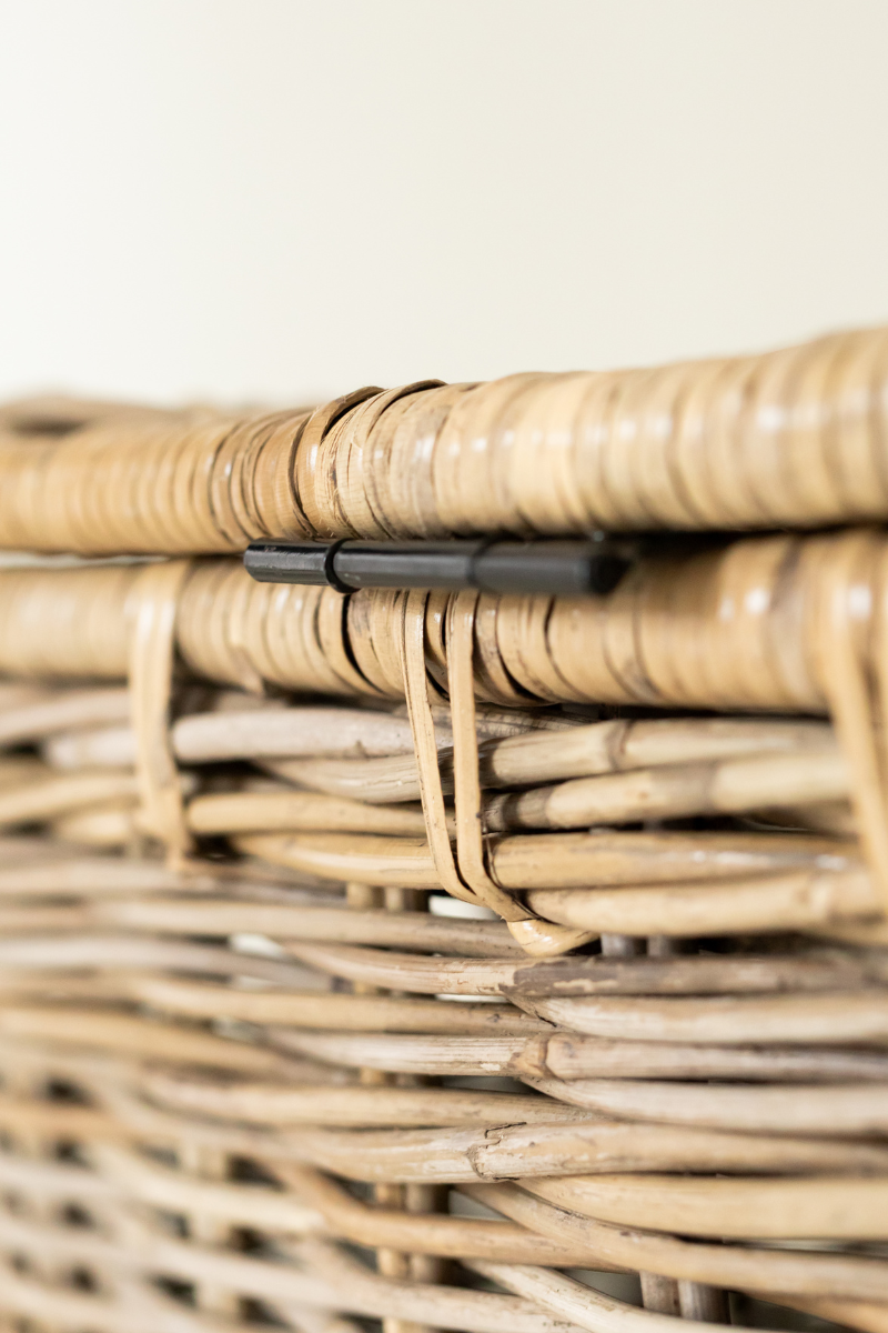 Rattan Rectangle Laundry with Leather Strap - Basket