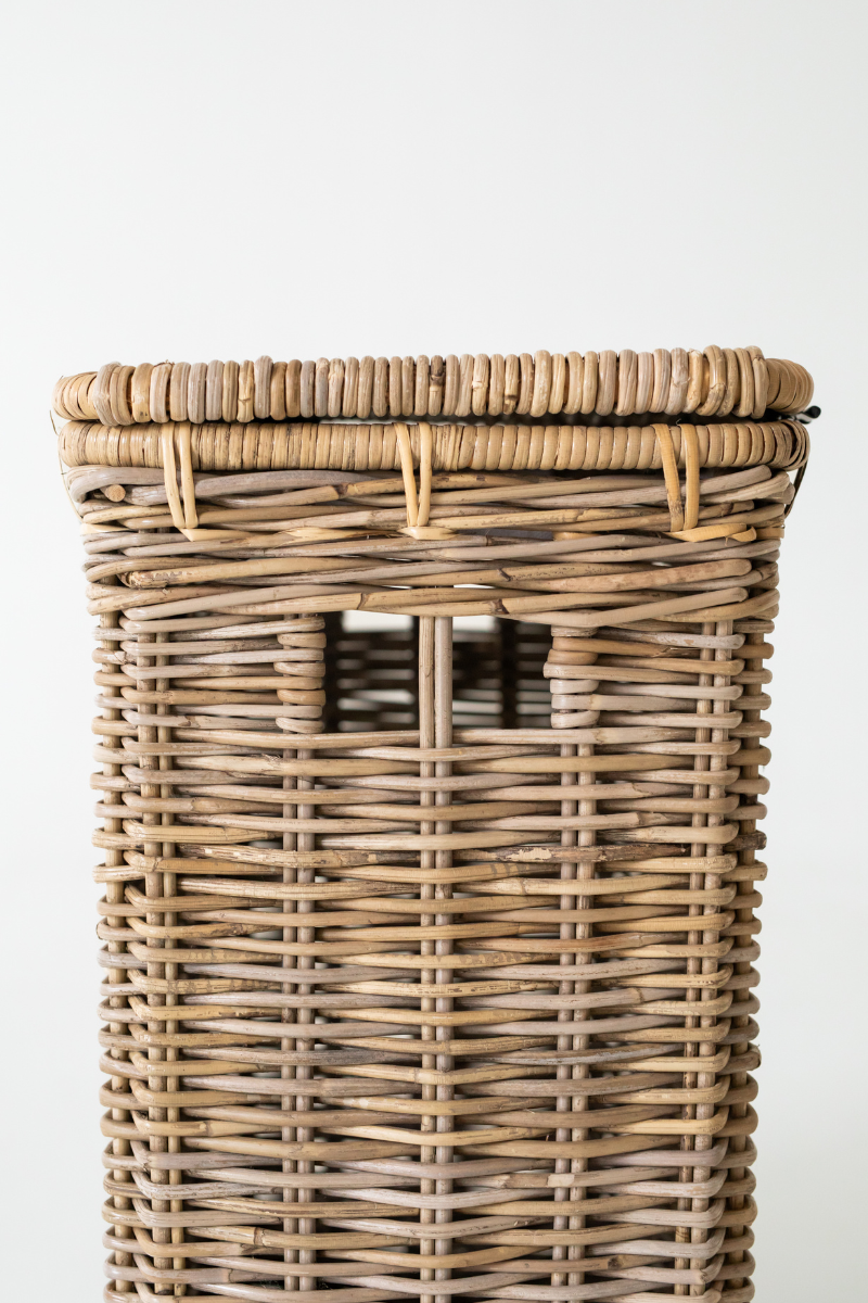 Rattan Rectangle Laundry with Leather Strap - Basket