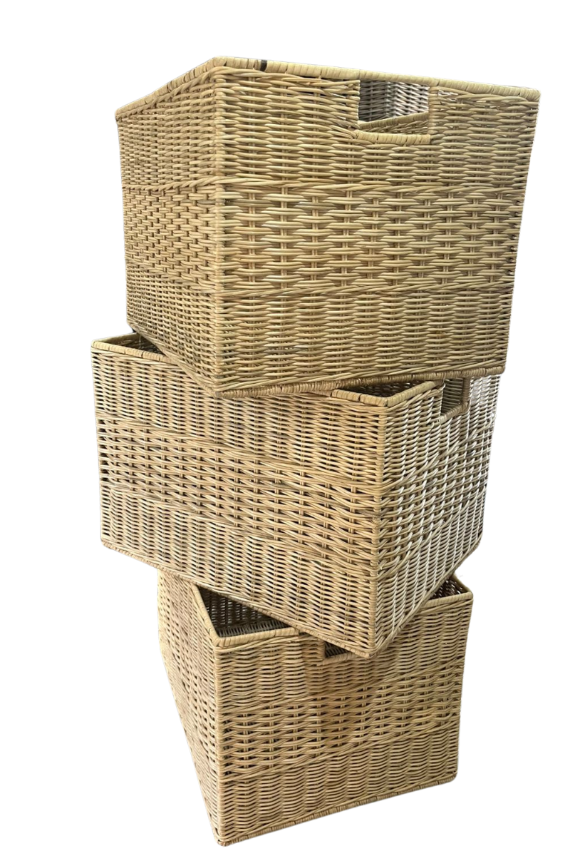Wicker Weave Rectangular Storage Basket