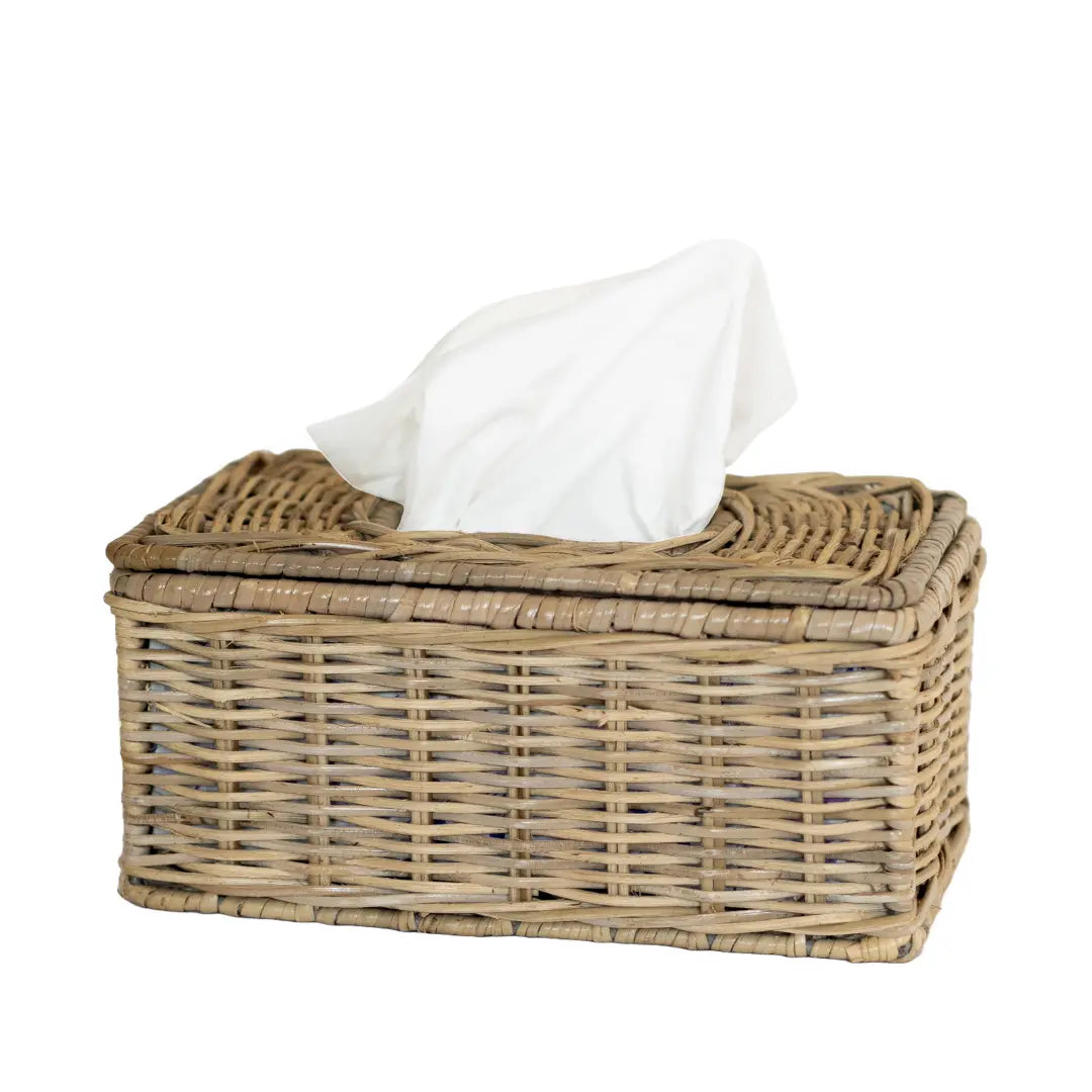 Wicker Tissue Box: Fits soft tissue packets Basketly