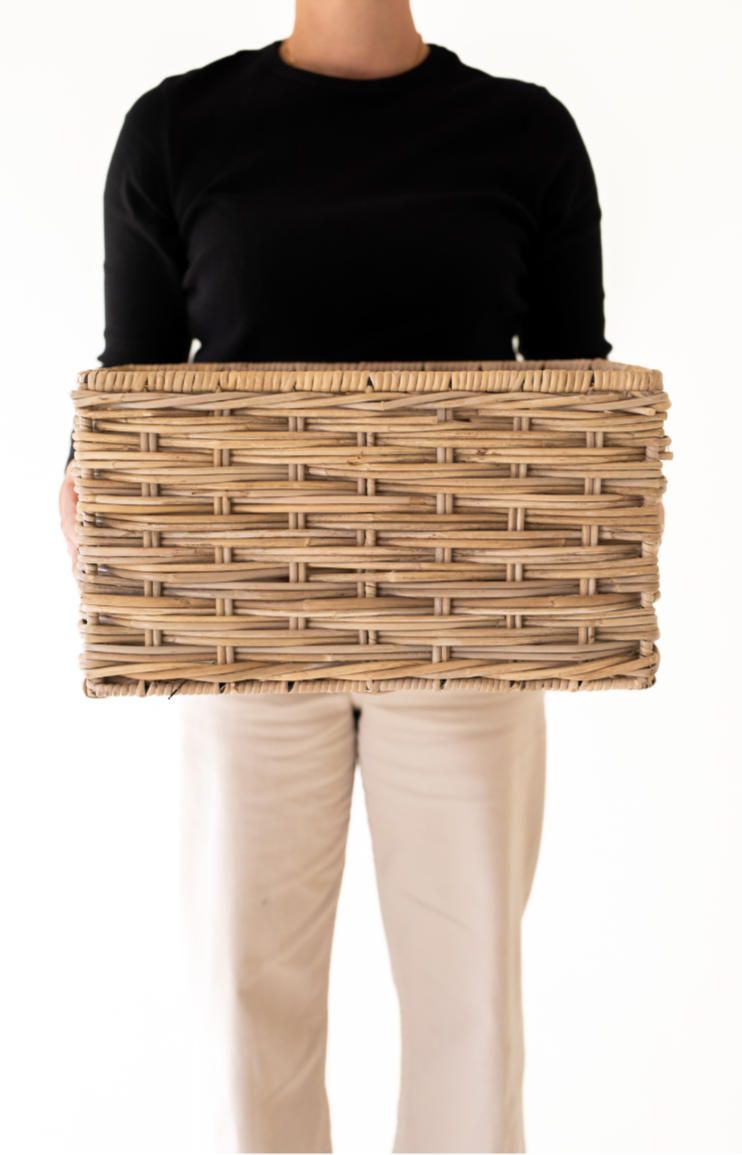 Rattan Rectangular Braided Storage Basket