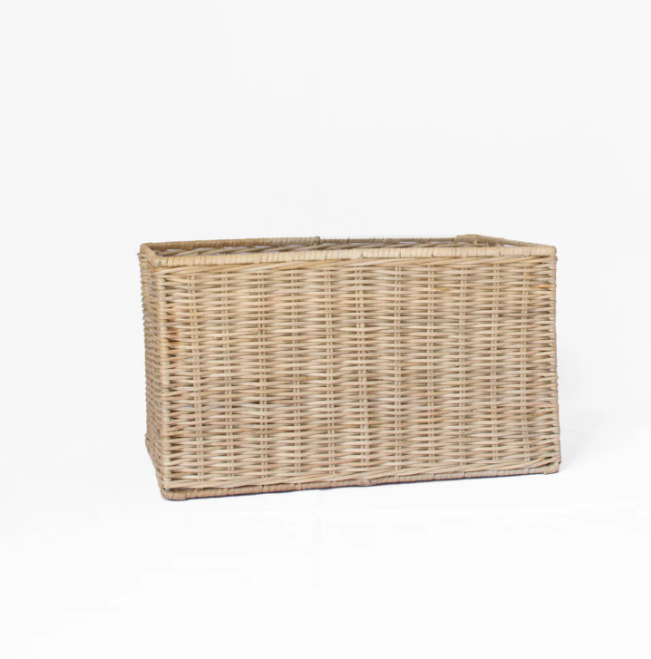 Wicker Tall Rectangular Basket