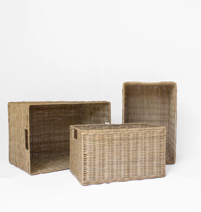 Wicker Tall Rectangular Basket