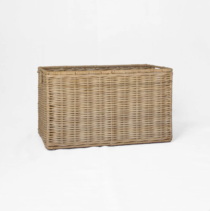 Wicker Tall Rectangular Basket