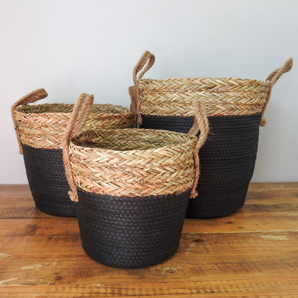 Black Bottom Basket Grass Top