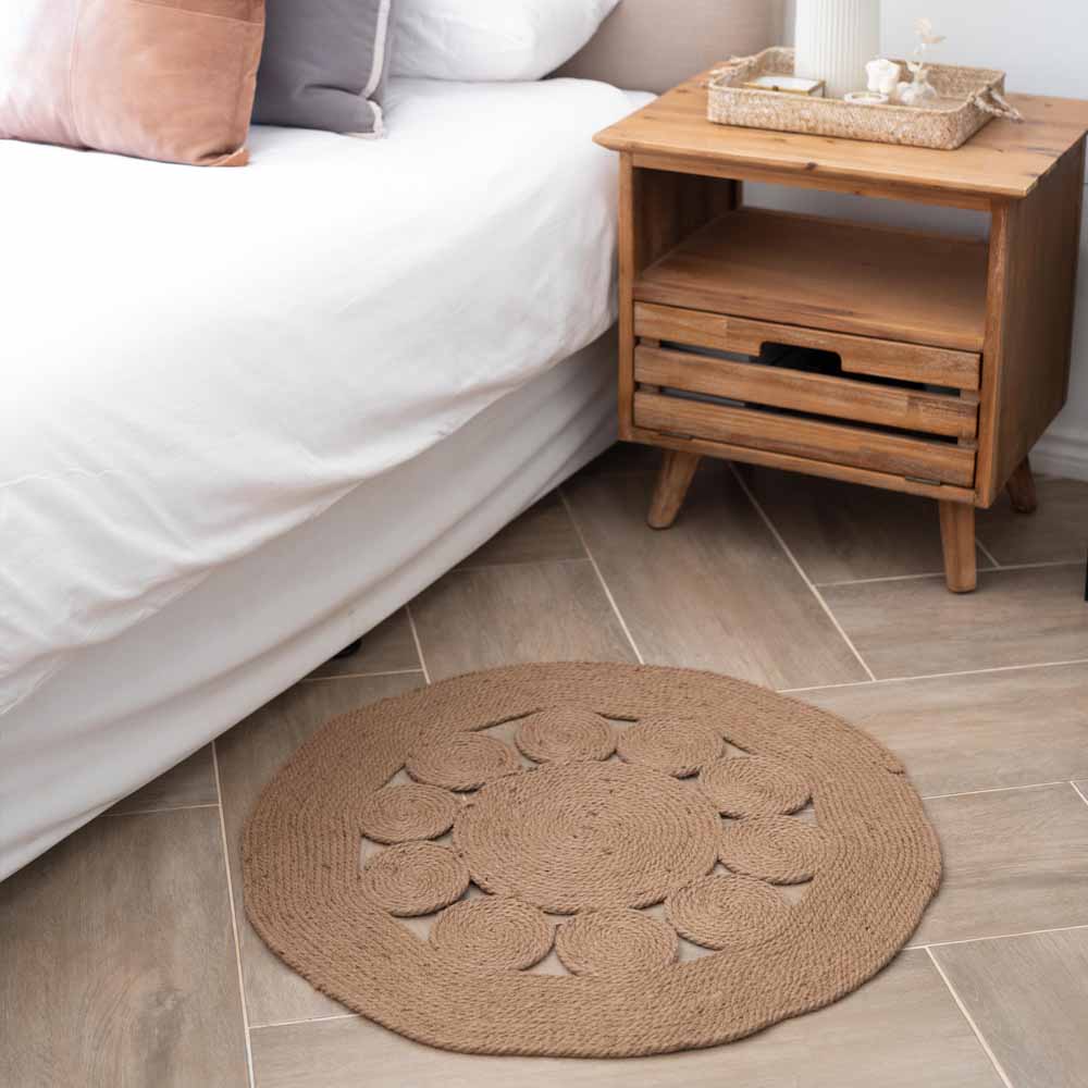 Natural Jute Rug Flower