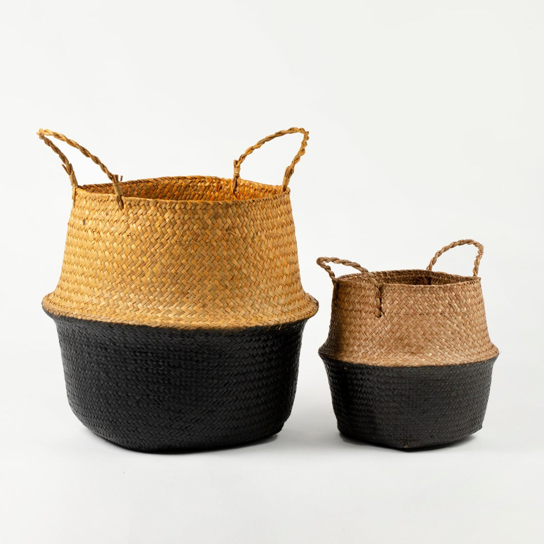Black Bottom Seagrass Belly Basket
