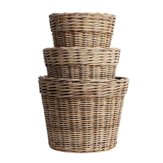 Rattan Classic Round Planter Basket
