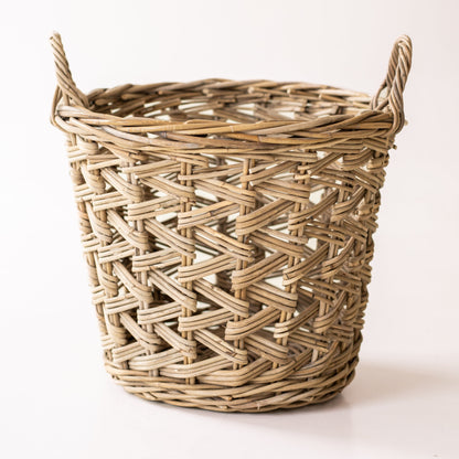 Rattan Cross Weave Tapered Basket