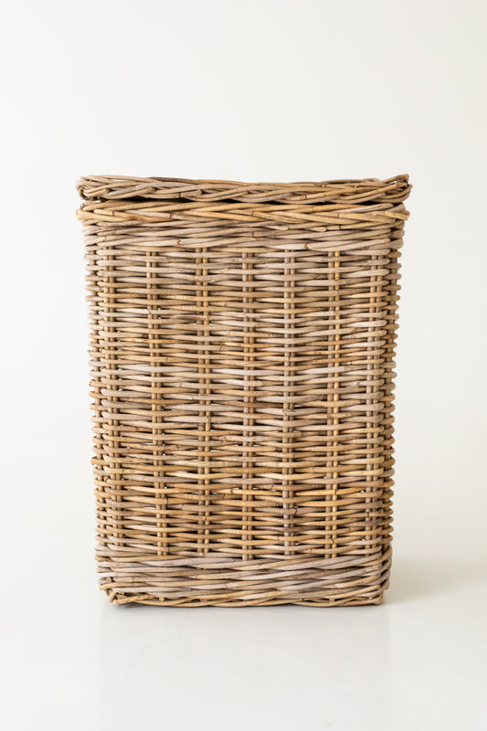 Large Rattan Tall Rectangular Laundry Basket