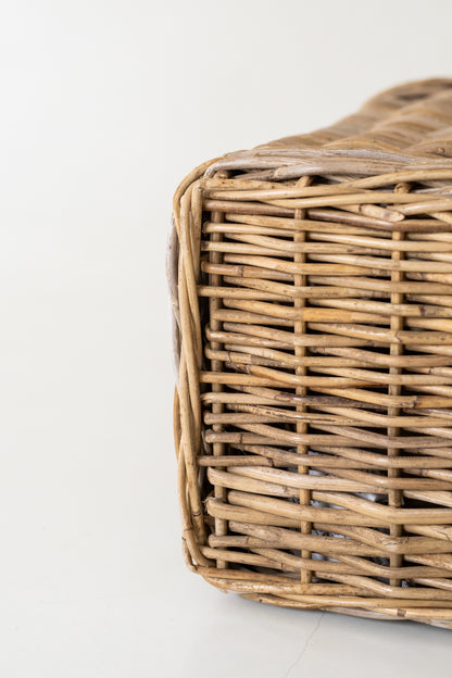 Large Rattan Tall Rectangular Laundry Basket
