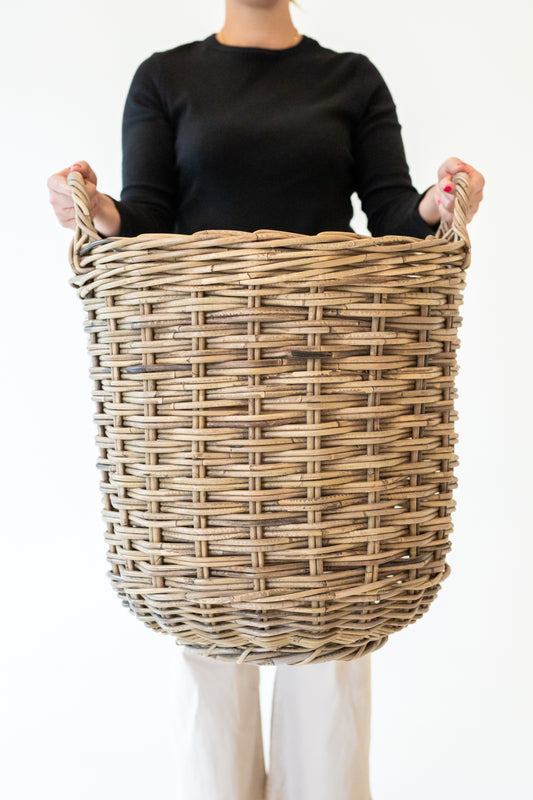 Rattan Round Bottom Basket