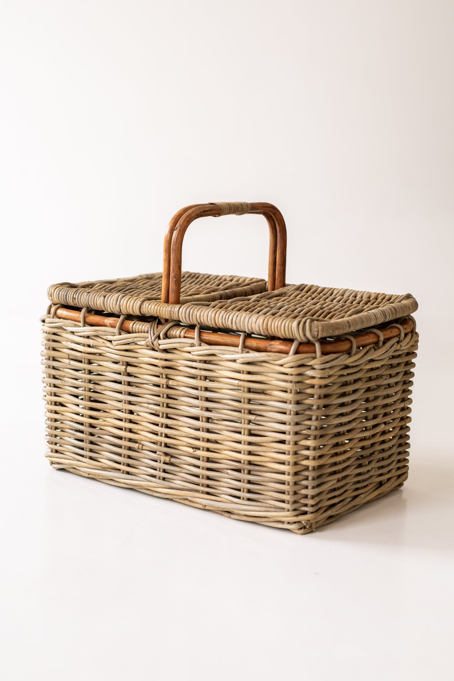 Bamboo and Rattan Picnic Basket