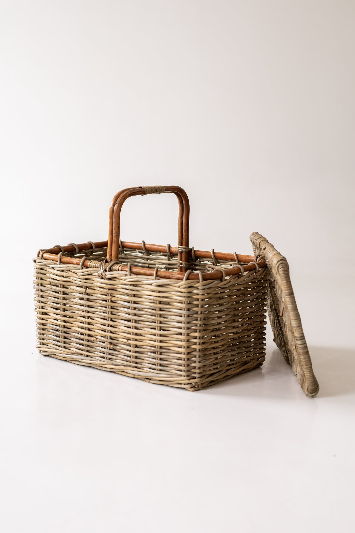 Bamboo and Rattan Picnic Basket