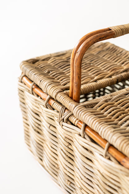 Bamboo and Rattan Picnic Basket