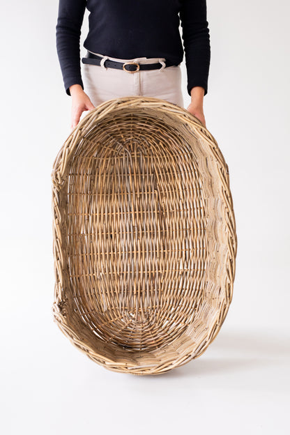 Rattan Oval Pet Bed with Pillow