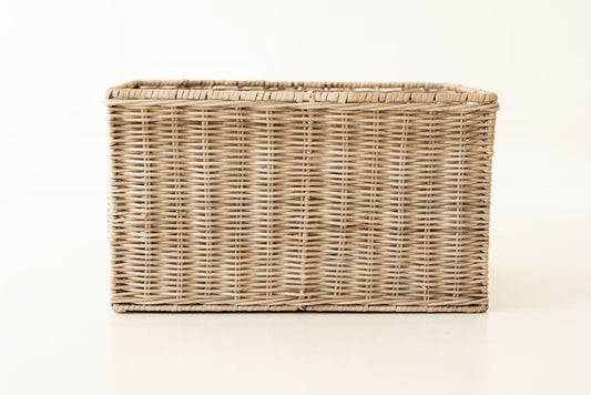 Wicker Tall Rectangular Basket