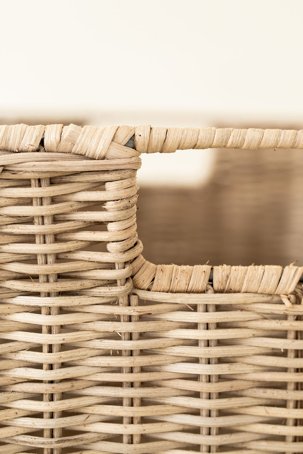 Wicker Tall Rectangular Basket