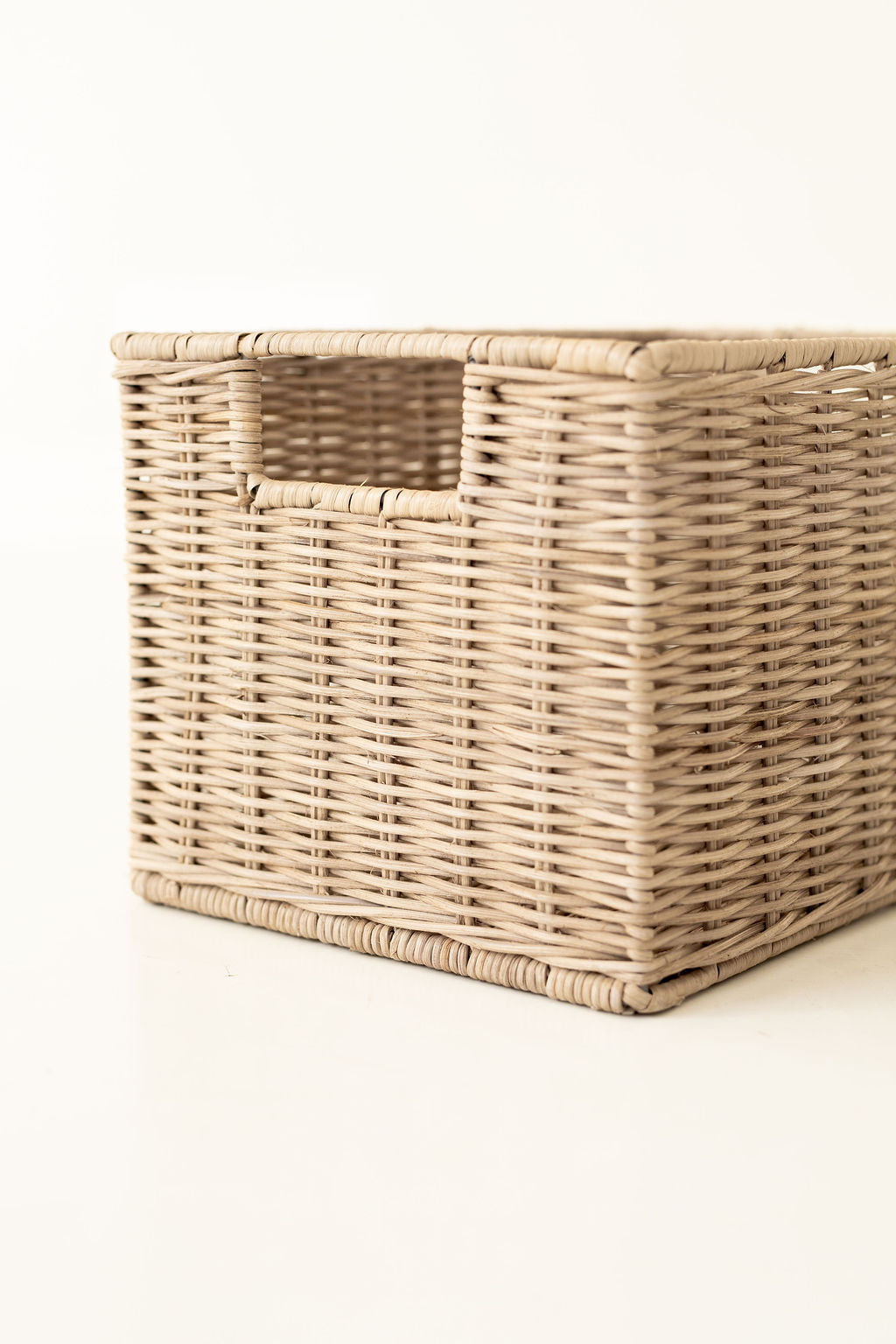 Wicker Tall Rectangular Basket