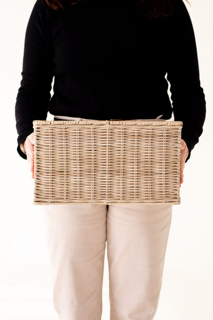 Wicker Tall Rectangular Basket