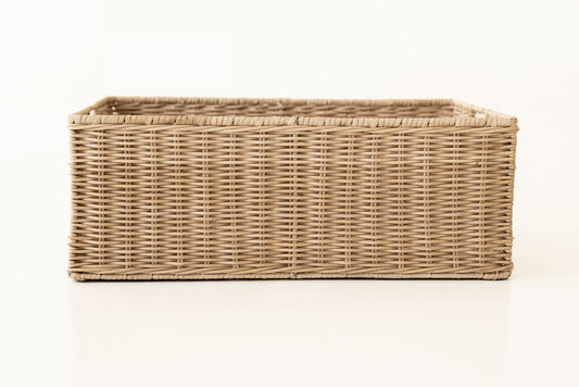 Wicker Shallow Rectangular Basket