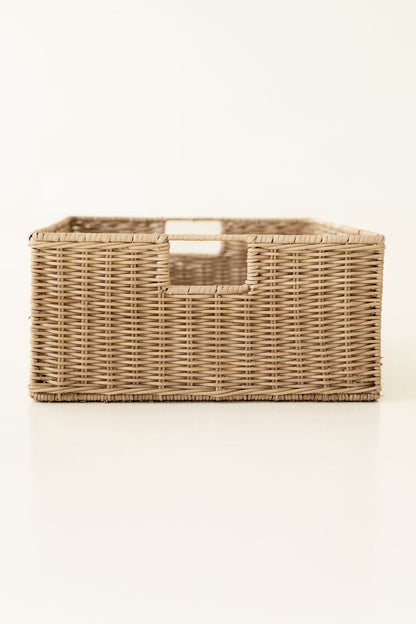 Wicker Shallow Rectangular Basket