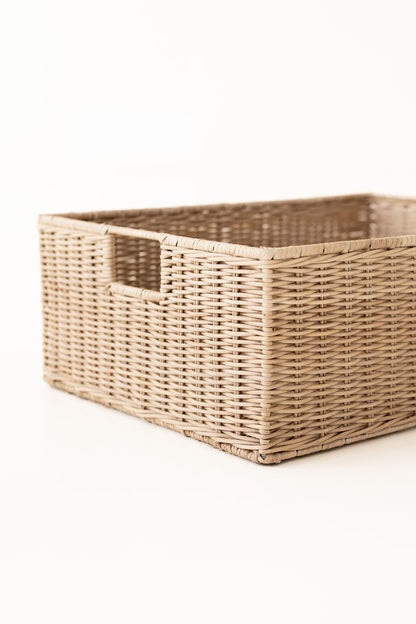 Wicker Shallow Rectangular Basket