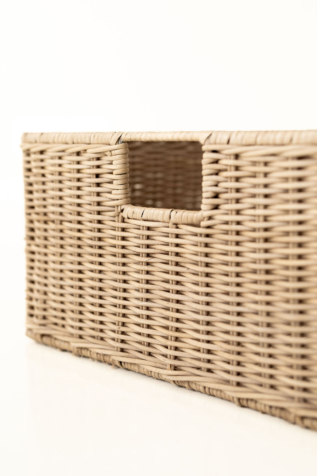 Wicker Shallow Rectangular Basket