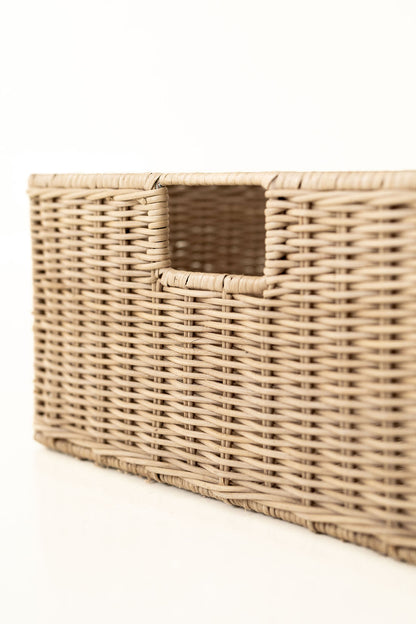Wicker Shallow Rectangular Basket